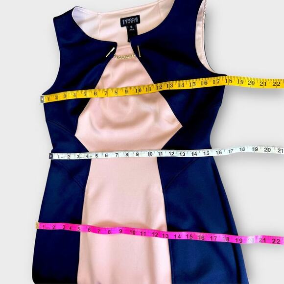 Enfocus Studio Sleeveless Sheath Scuba Pencil Dress Size 12 Colorblock Navy Pink - Picture 13 of 15